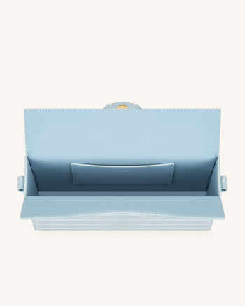 Grace 盒子包 - 冰藍色鱷魚紋
